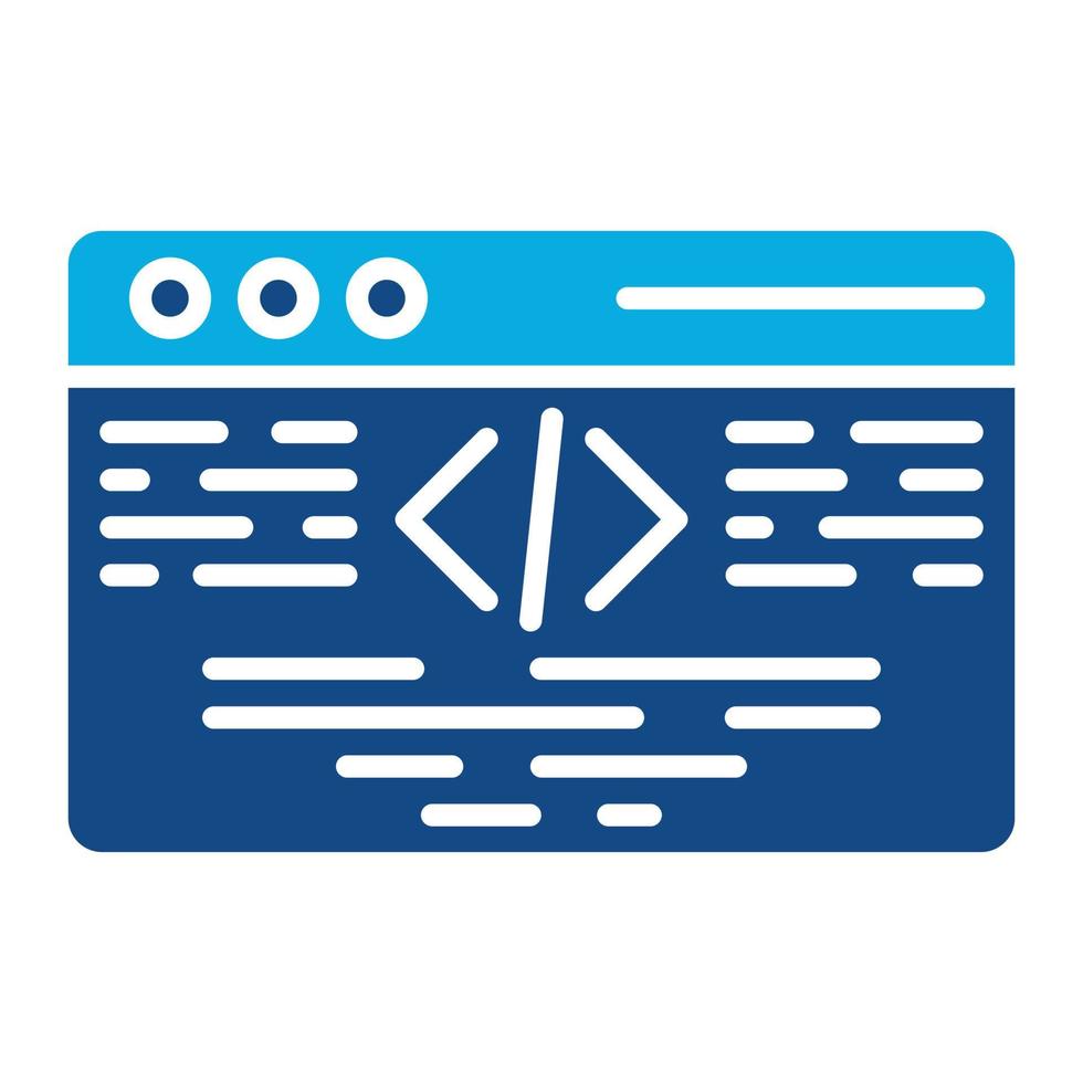 Programming Language Glyph Two Color Icon vector