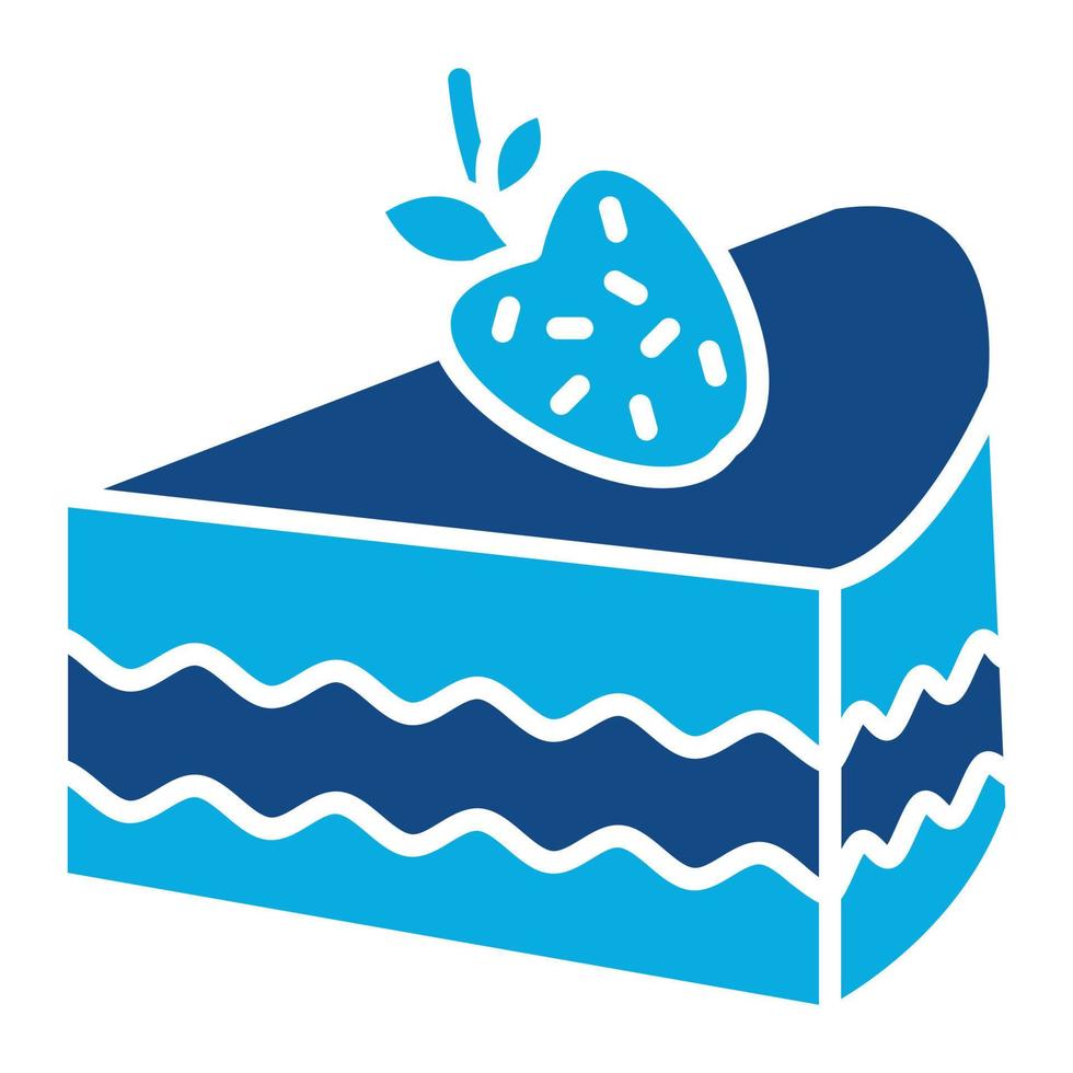 Strawaberry Cake Glyph Two Color Icon vector