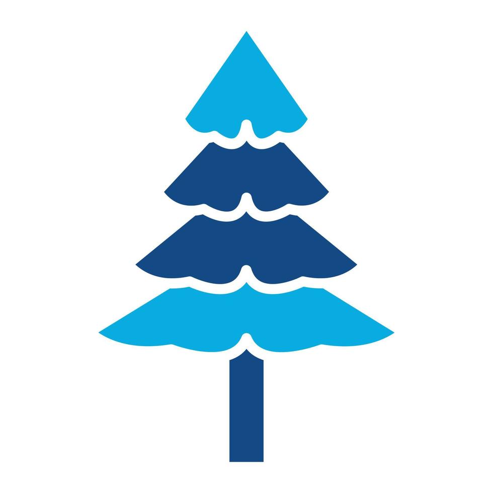 Pine Tree Glyph Two Color Icon vector