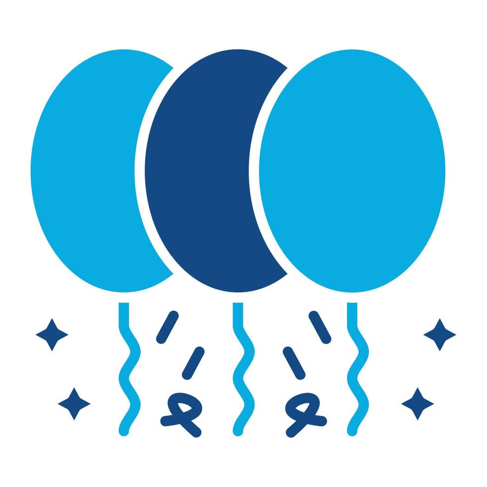 New Year Balloons Glyph Two Color Icon vector