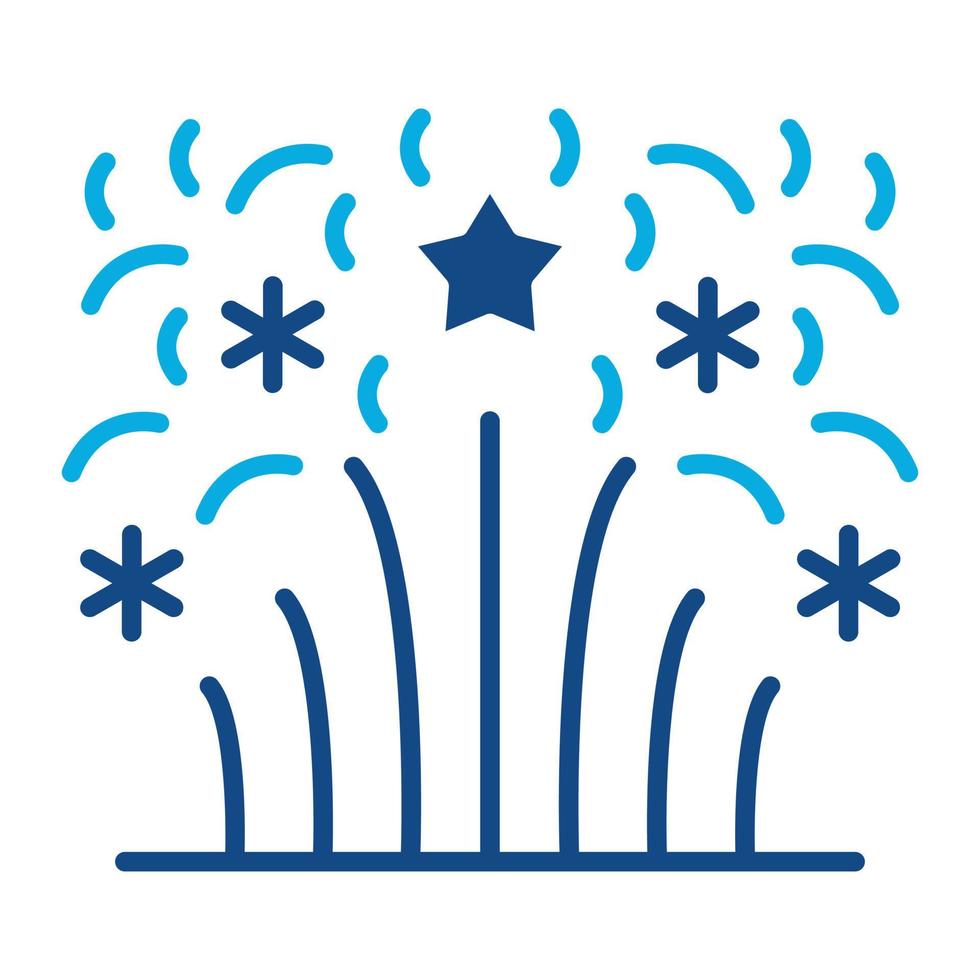 Fireworks Glyph Two Color Icon vector