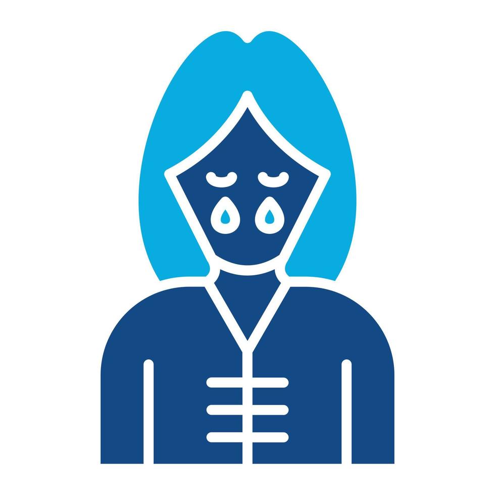Grief Glyph Two Color Icon vector