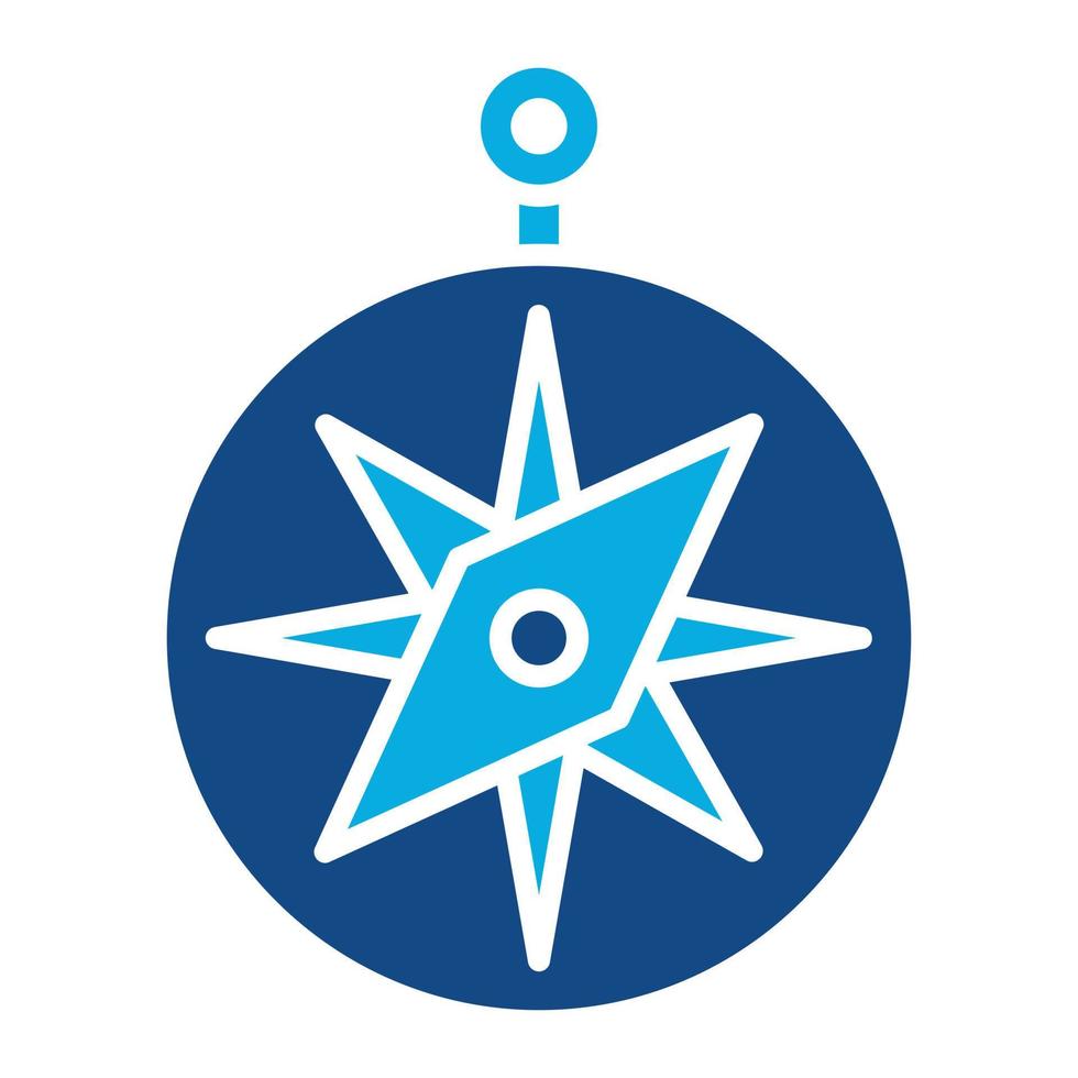 Compass Glyph Two Color Icon vector