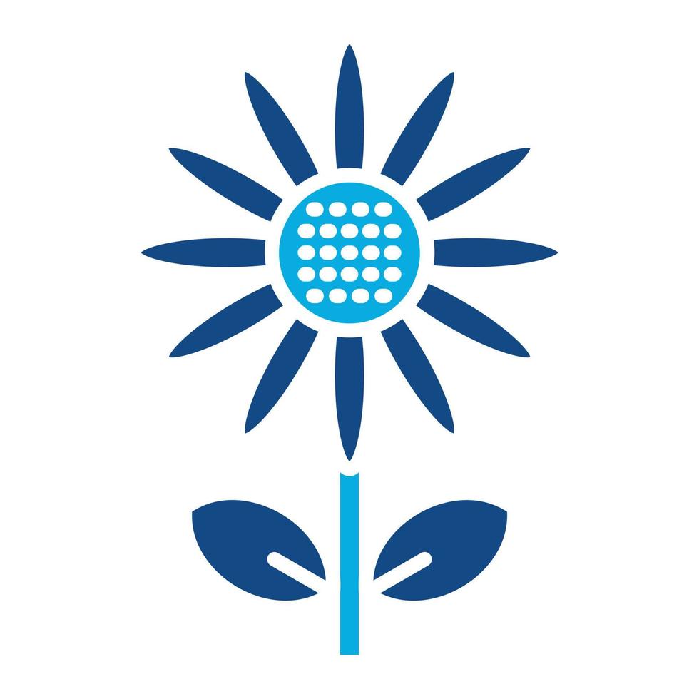 icono de dos colores de glifo de girasol vector