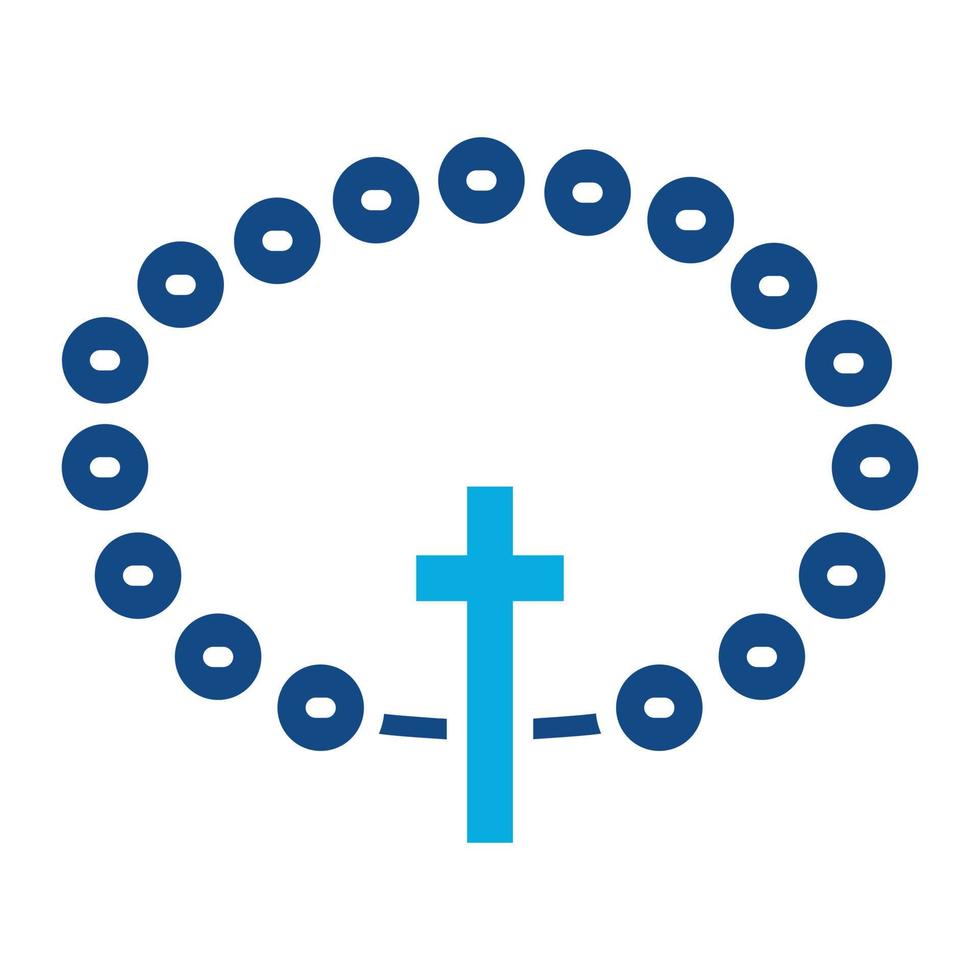 rosario glifo icono de dos colores vector