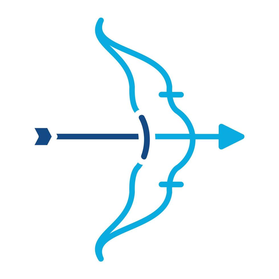 Bow Arrow Glyph Two Color Icon vector
