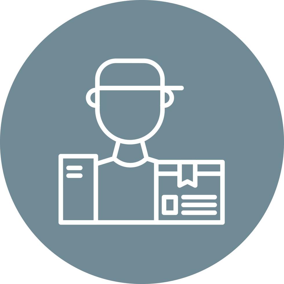 Courier Delivery Line Circle Background Icon vector