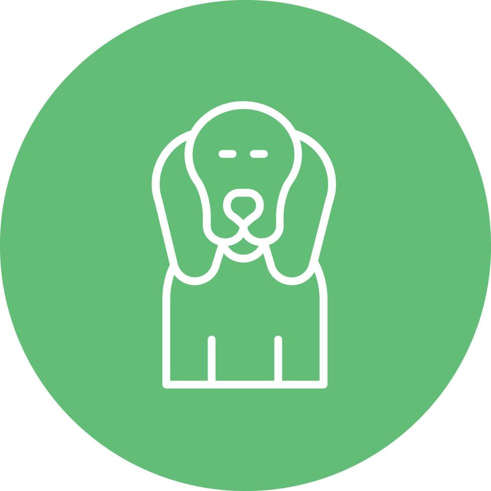Pet Sitting Line Circle Background Icon vector