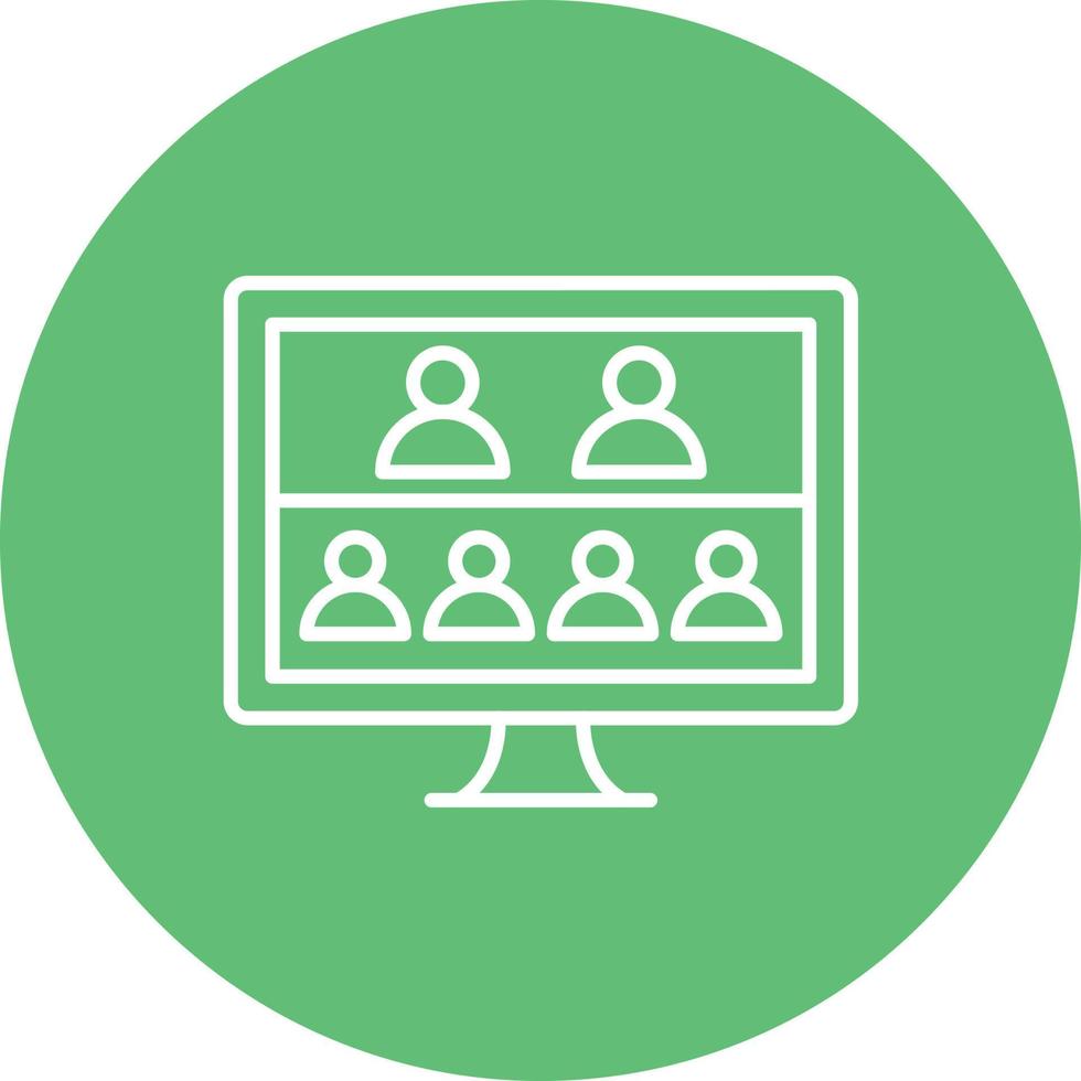 Webinar Line Circle Background Icon vector