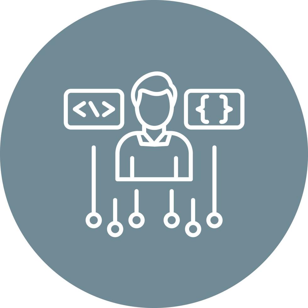 Programming Skills Line Circle Background Icon vector