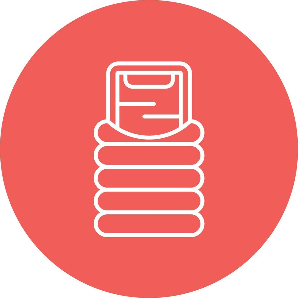 Sleeping Bag Line Circle Background Icon vector