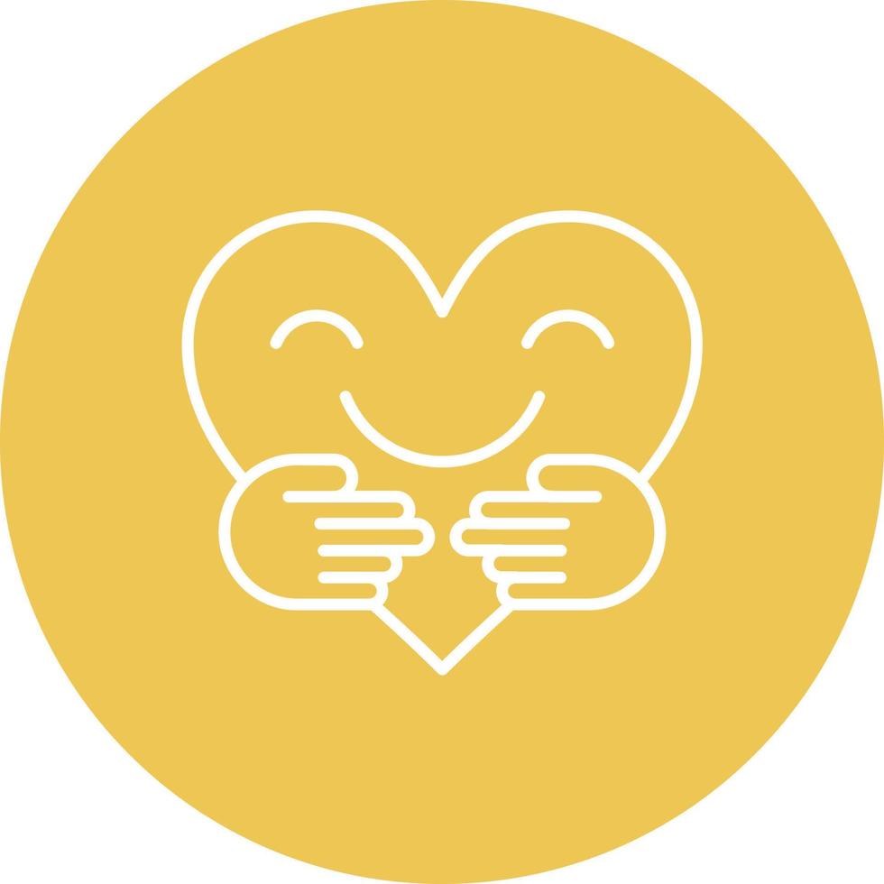 Hug Line Circle Background Icon vector