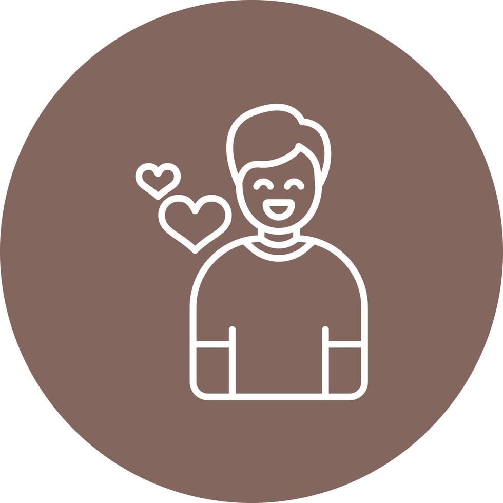 Happy Man Line Circle Background Icon vector
