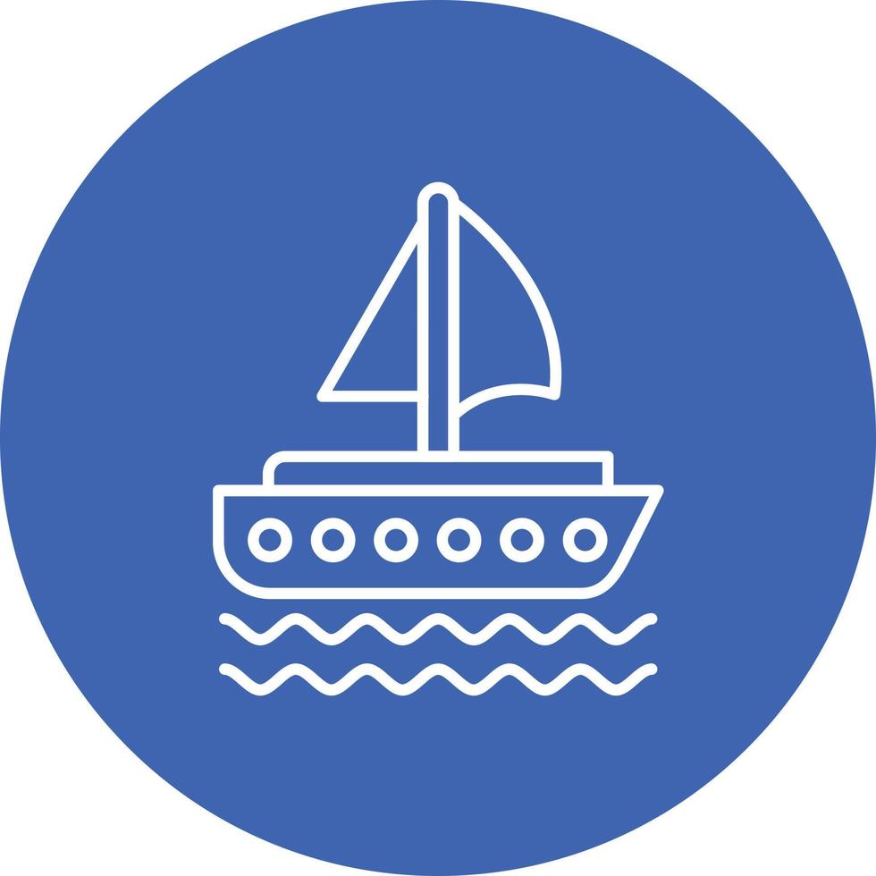 Yacht Line Circle Background Icon vector