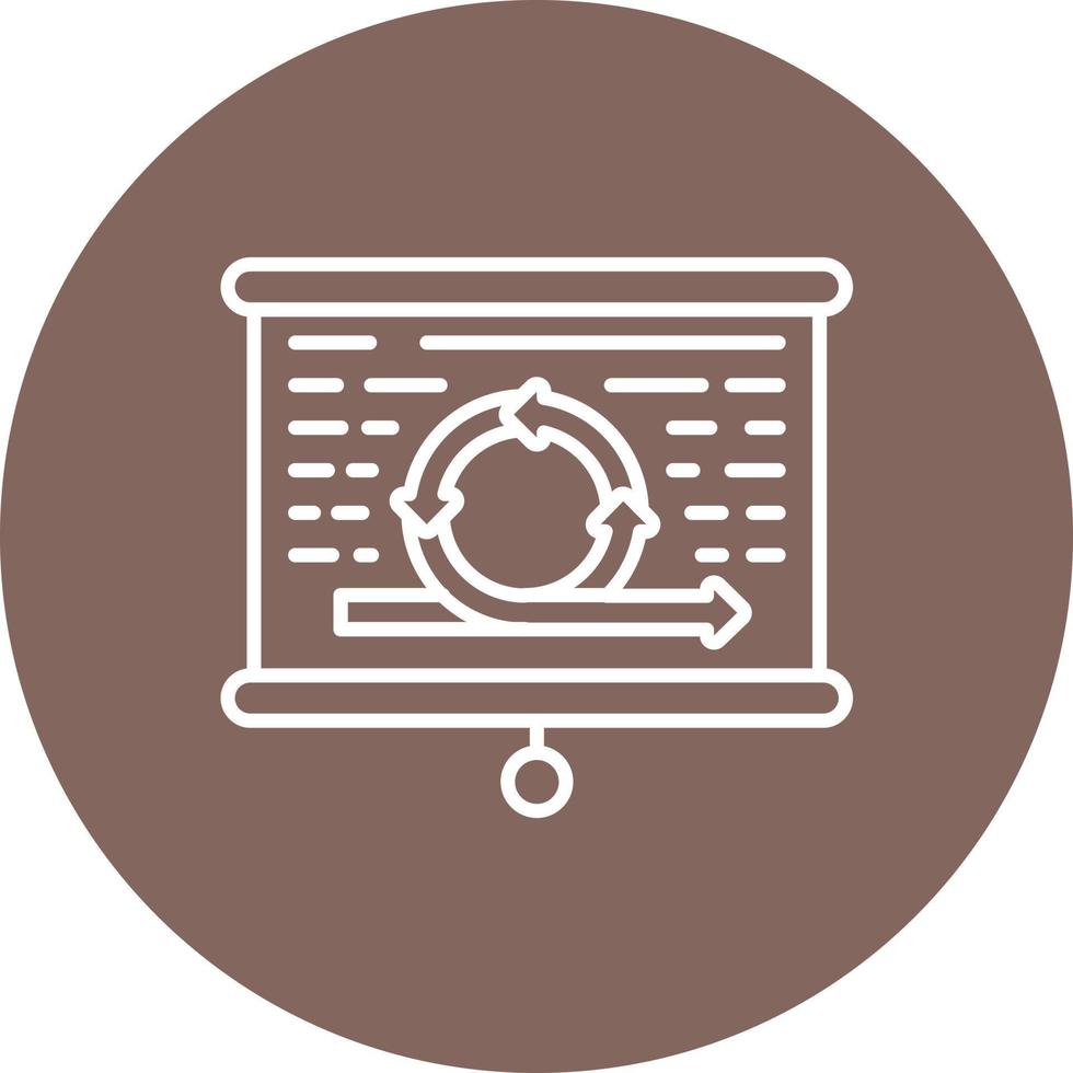 Scrum Task Board Line Circle Background Icon vector