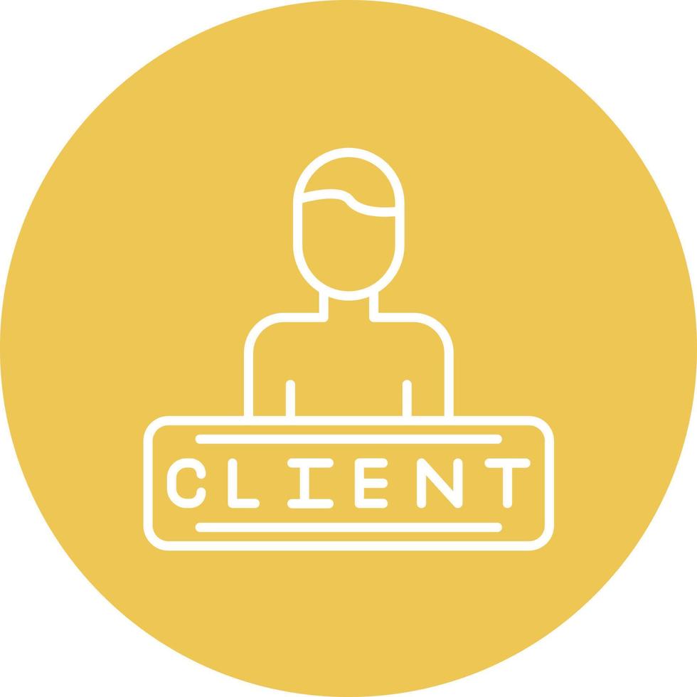 Client Line Circle Background Icon vector