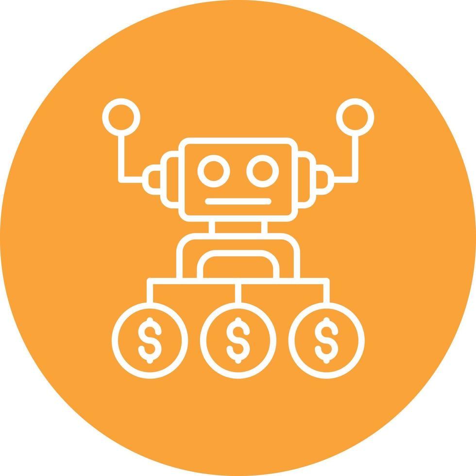 Robot Advisor Line Circle Background Icon vector