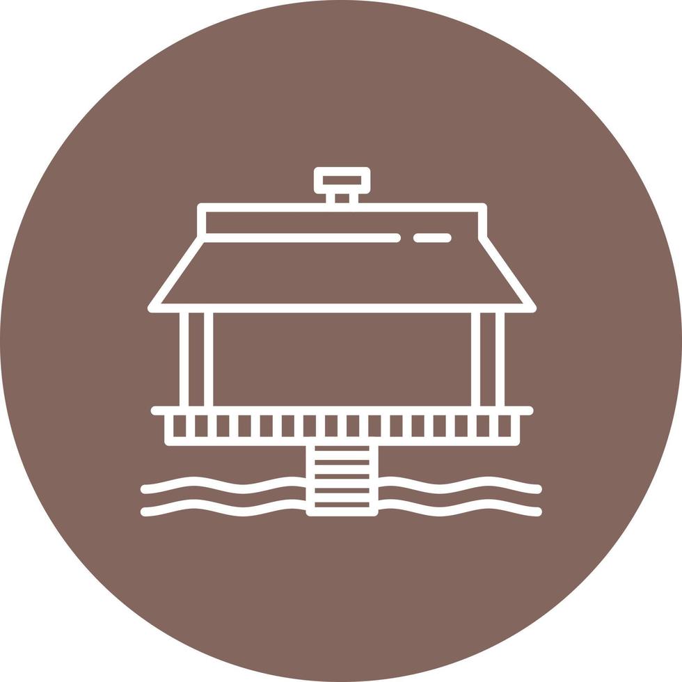 Hawaii House Line Circle Background Icon vector