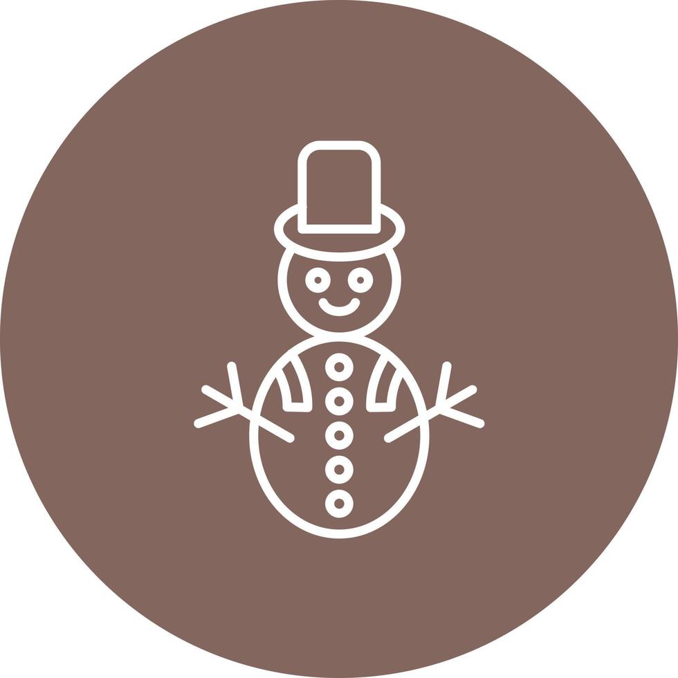 Snowman Line Circle Background Icon vector