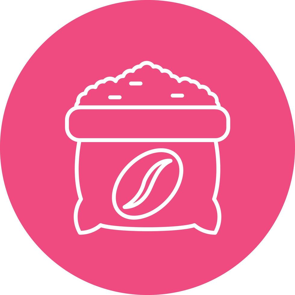 Coffee Sack Line Circle Background Icon vector
