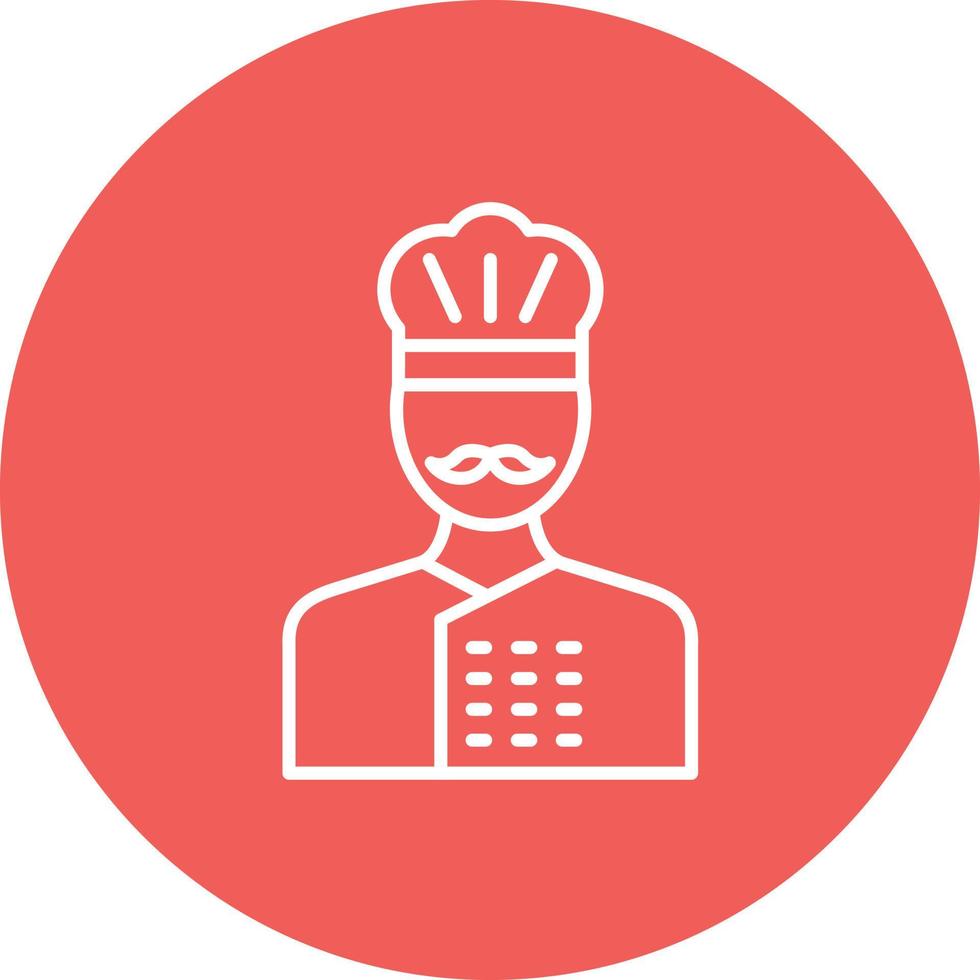 Chef Line Circle Background Icon vector