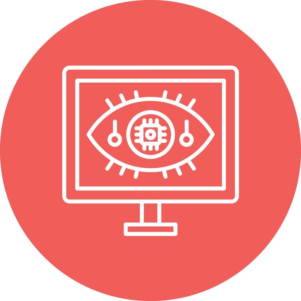 Computer Vision Line Circle Background Icon vector