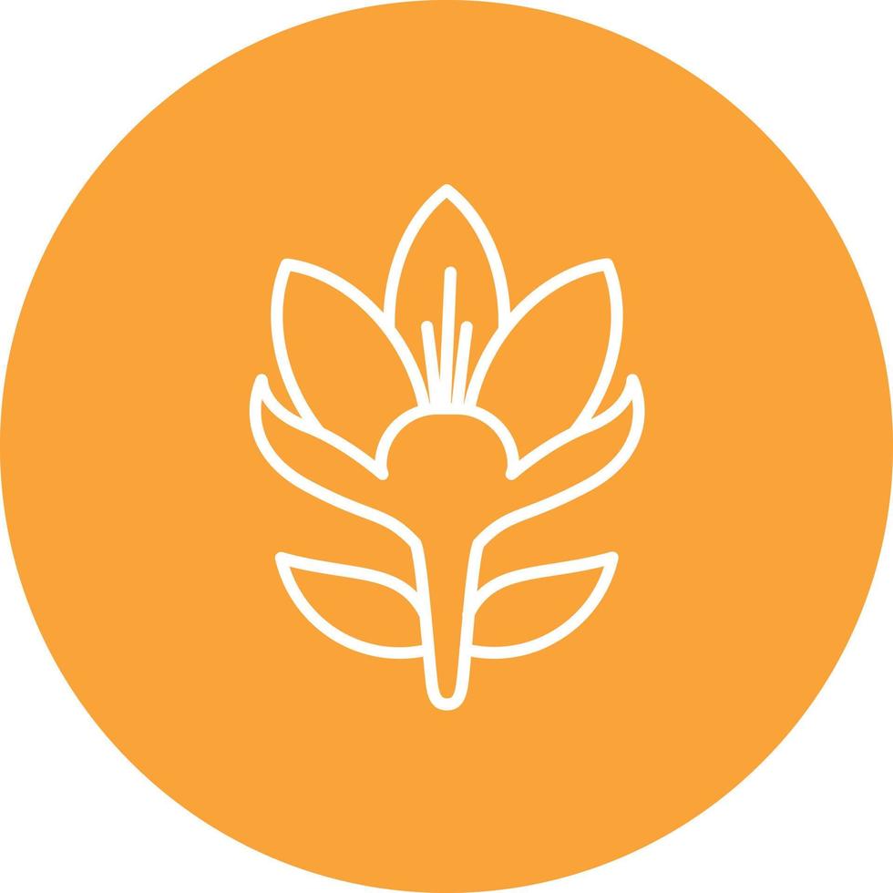 Crocus Line Circle Background Icon vector
