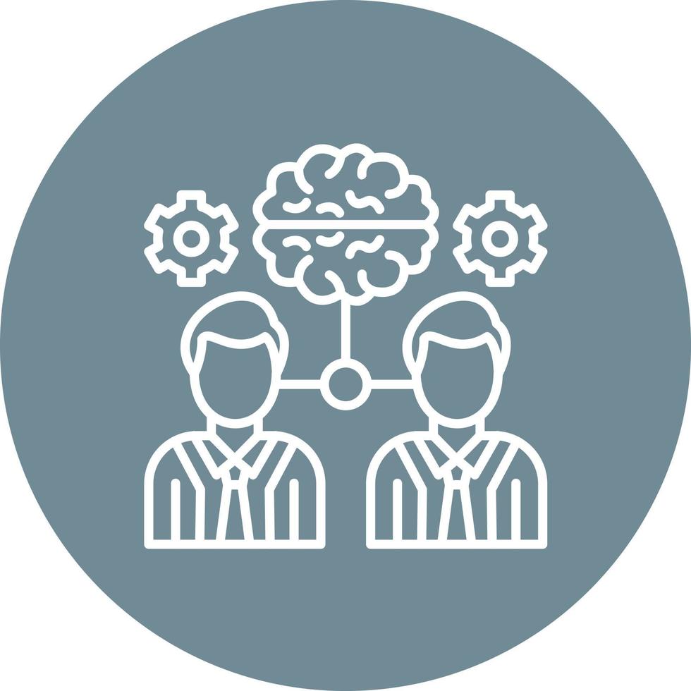 Brainstorming Line Circle Background Icon vector