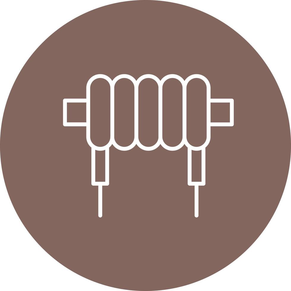 Inductor Line Circle Background Icon vector