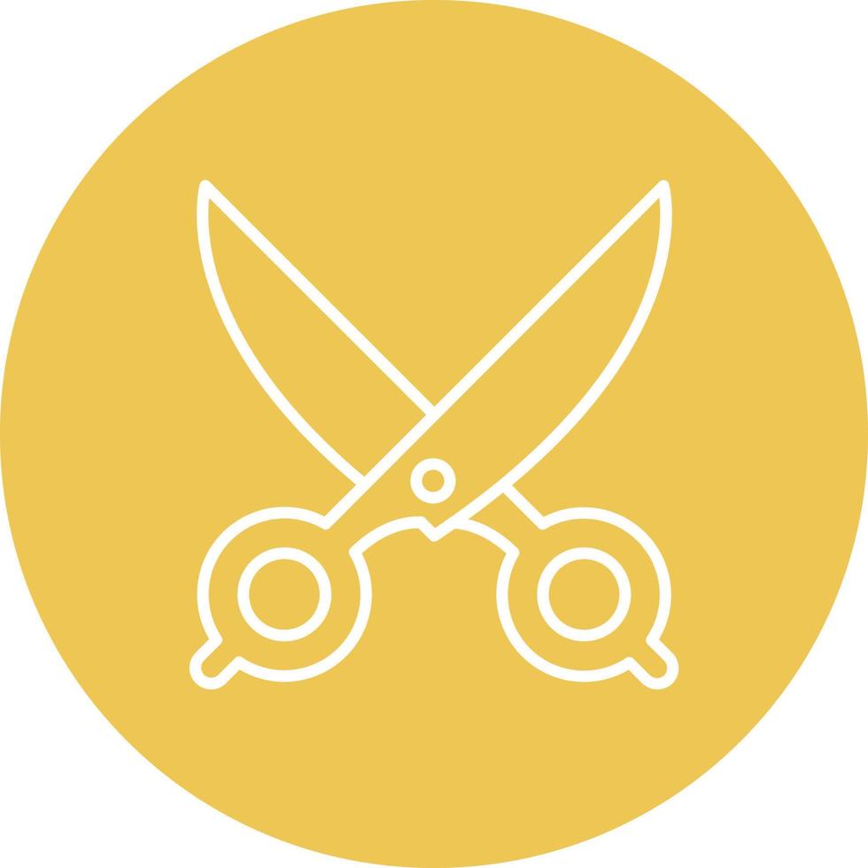 Scissors Line Circle Background Icon vector