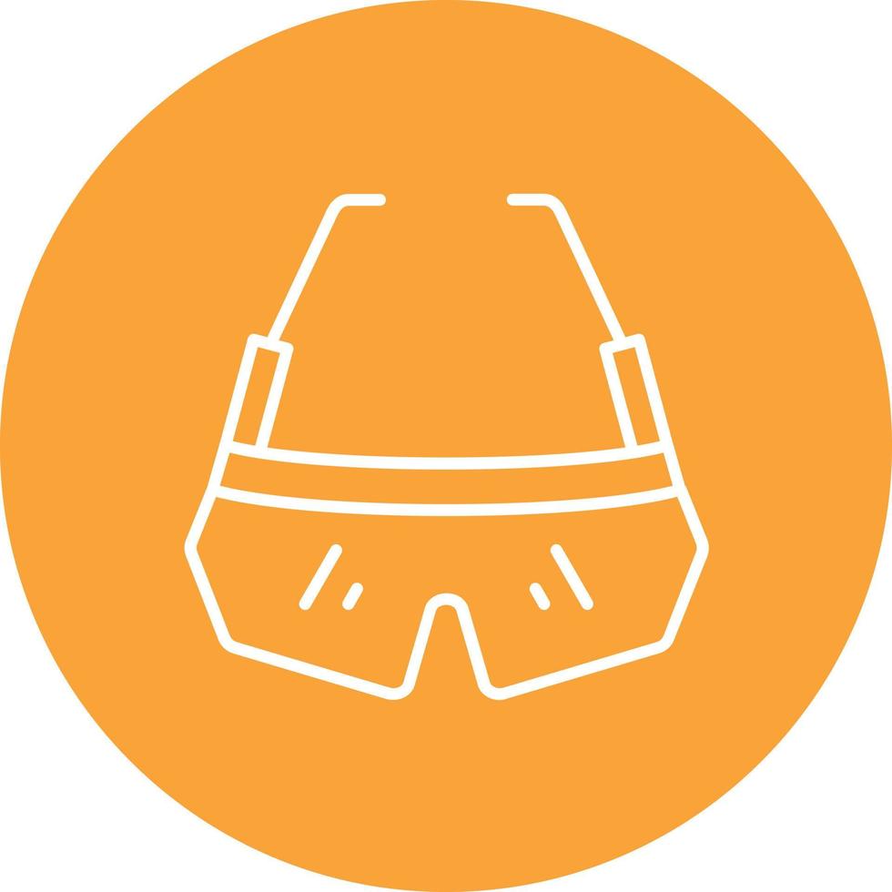 Safety Glasses Line Circle Background Icon vector