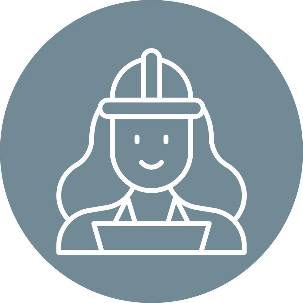 Qa Engineer Female Line Circle Background Icon vector