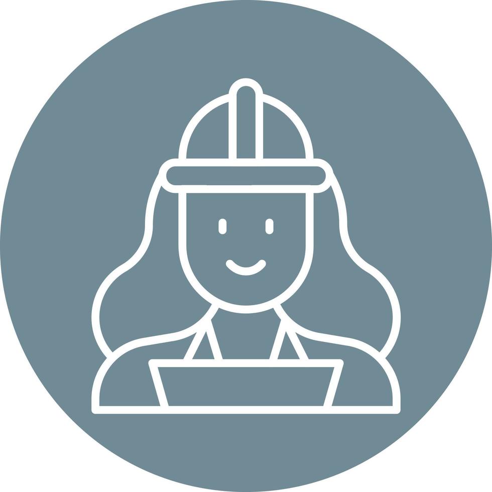 Qa Engineer Female Line Circle Background Icon vector