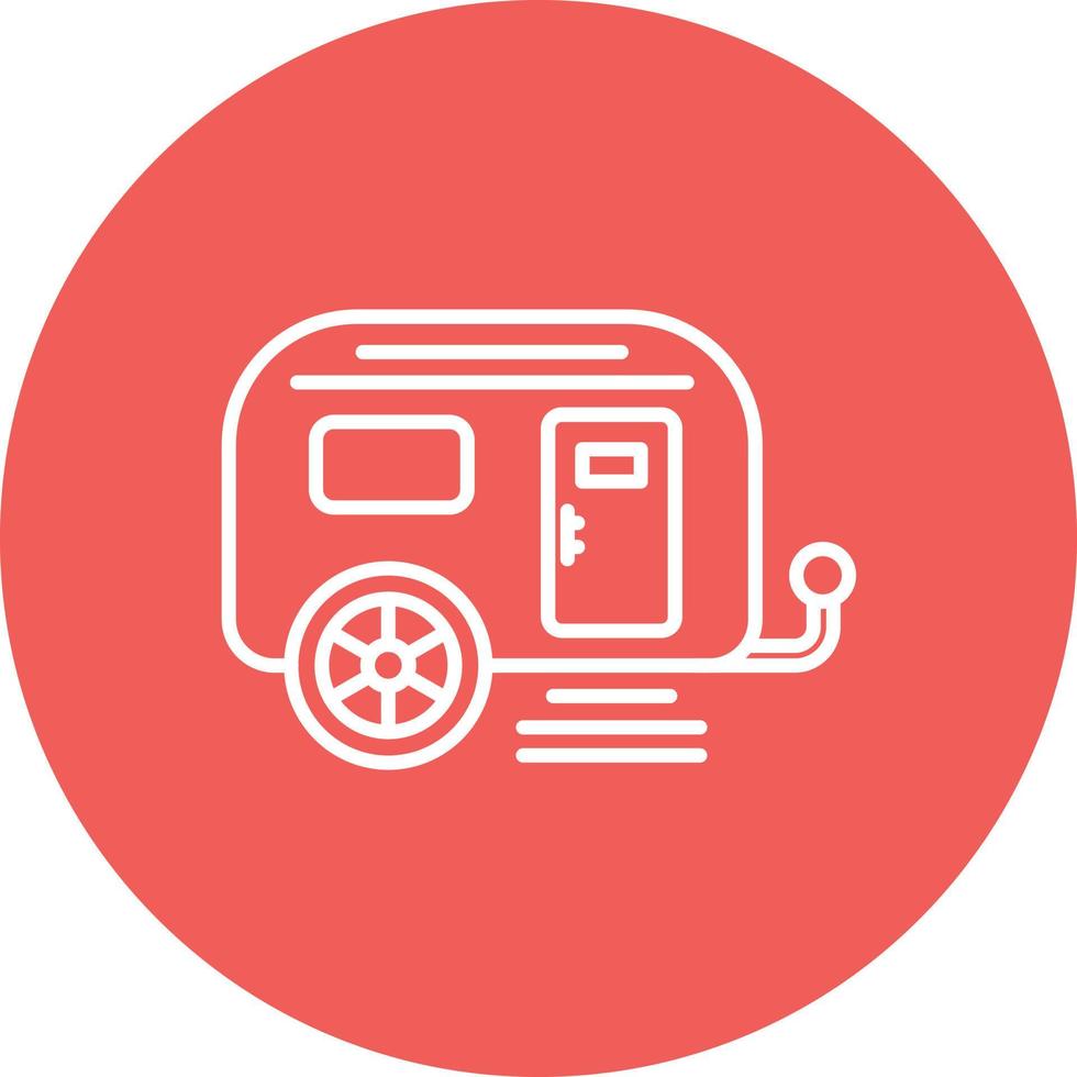 Caravan Line Circle Background Icon vector