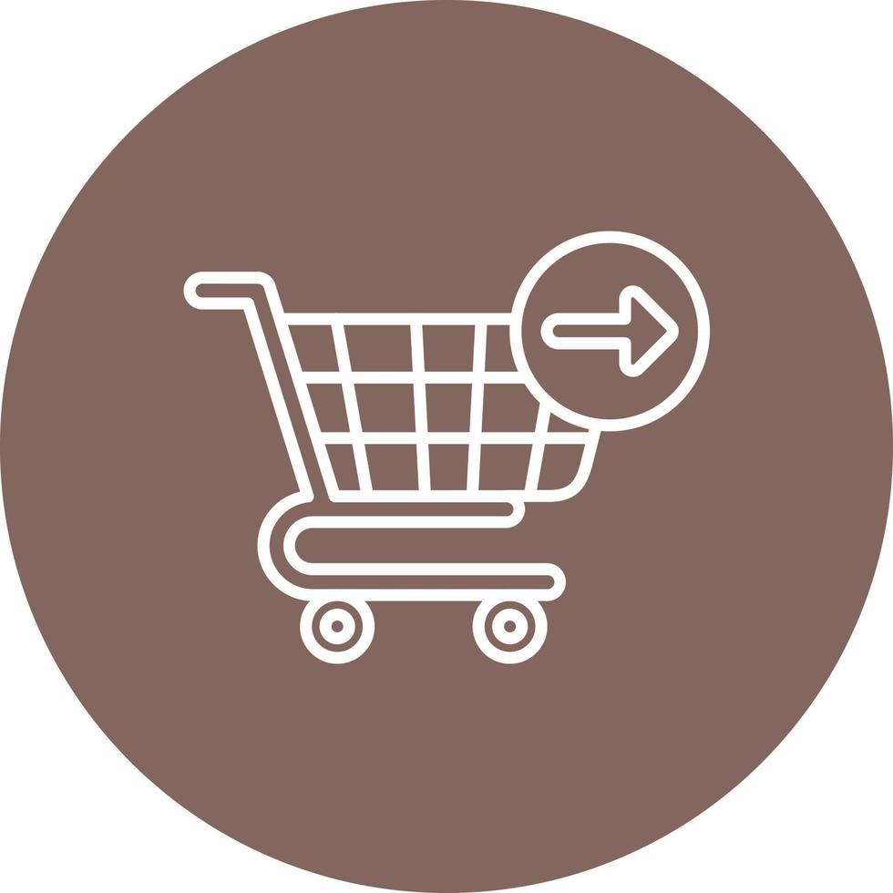 Continue Shopping Line Circle Background Icon vector