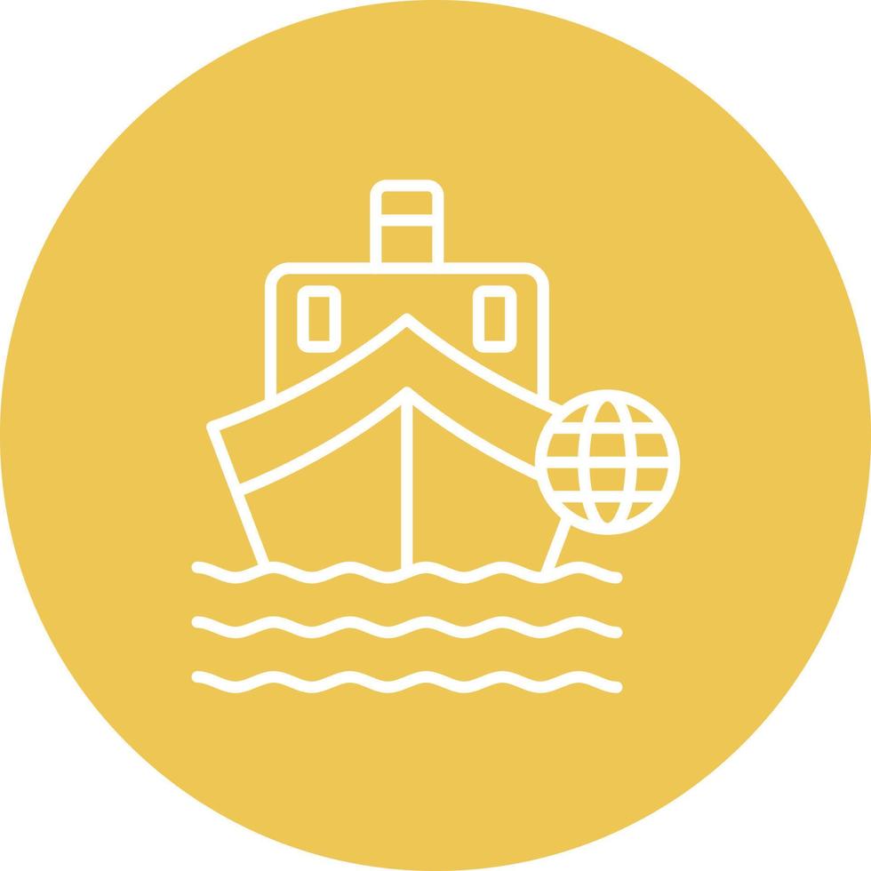 Domestic Shipping Line Circle Background Icon vector
