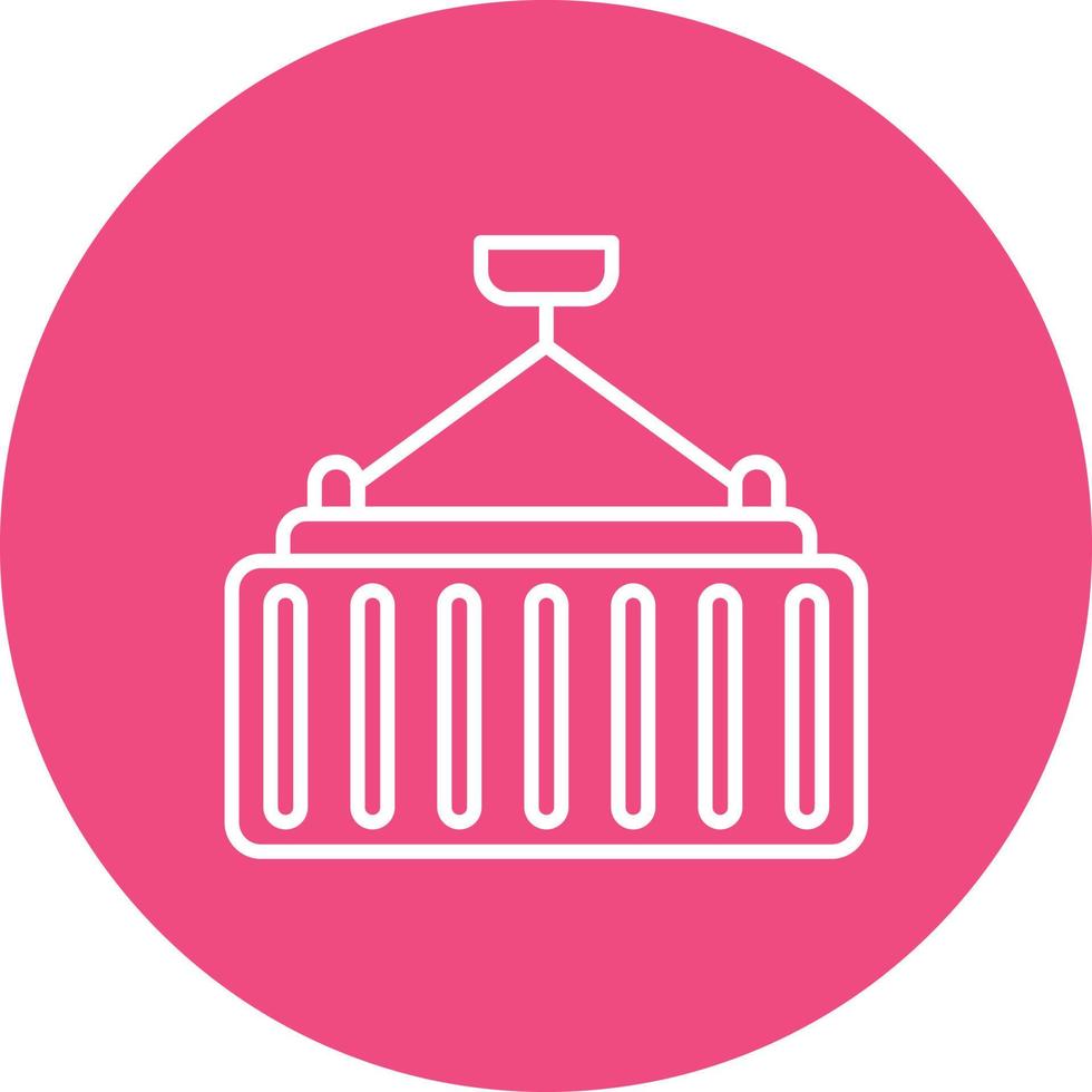 Container Line Circle Background Icon vector