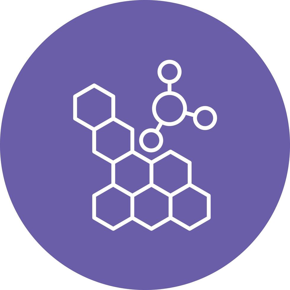 icono de fondo de círculo de línea de estructura molecular vector