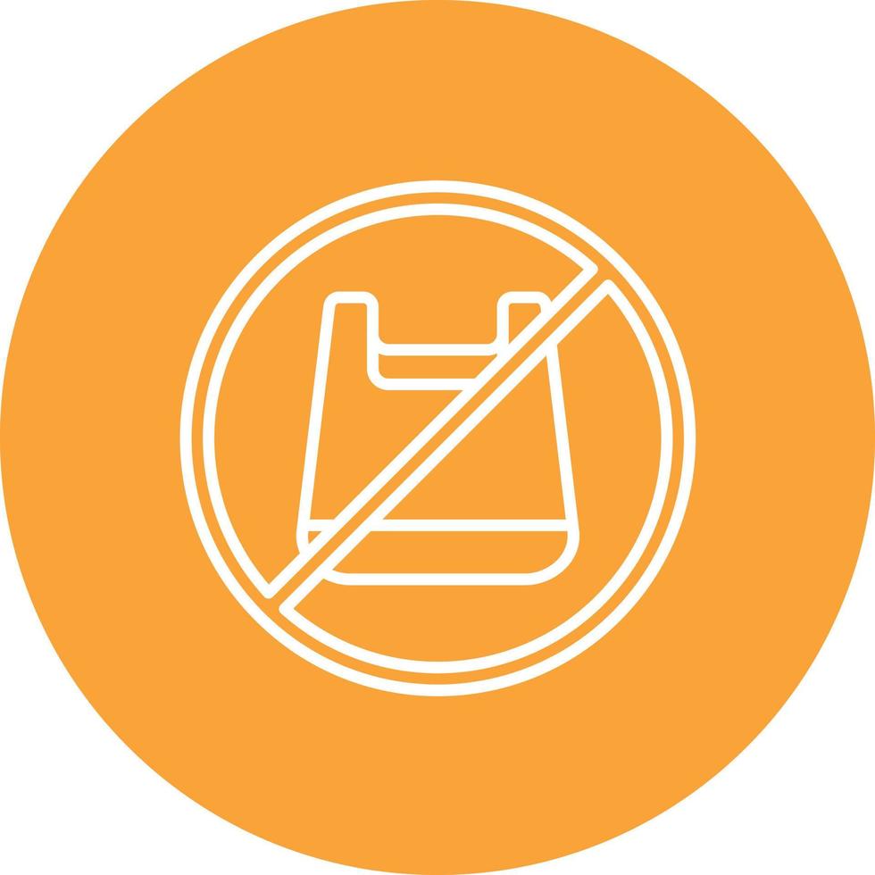 No Plastic Line Circle Background Icon vector