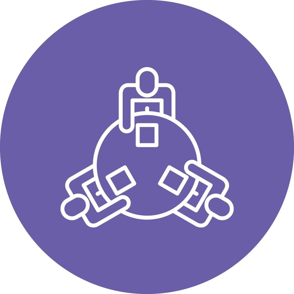 Meeting Line Circle Background Icon vector