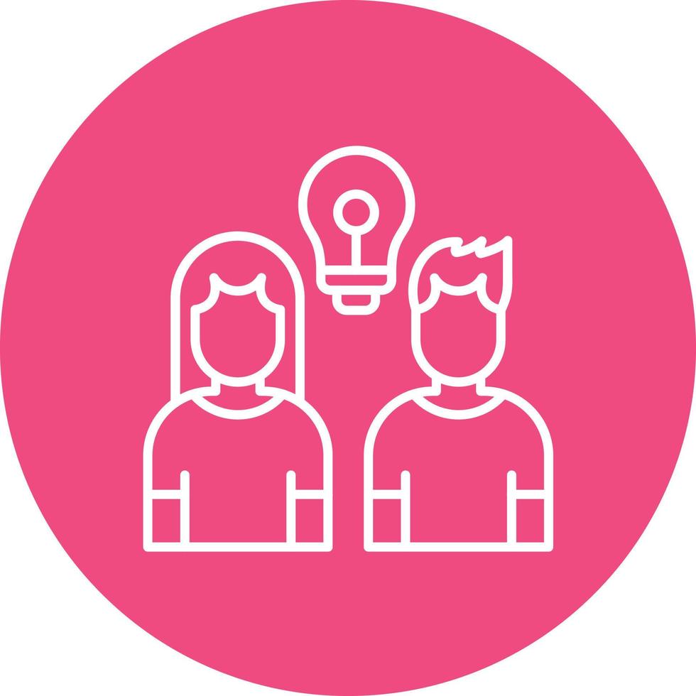 Motivated Team Line Circle Background Icon vector
