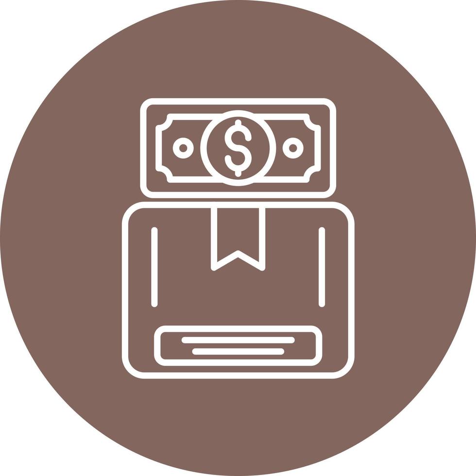 Pay Upon Delivery Line Circle Background Icon vector