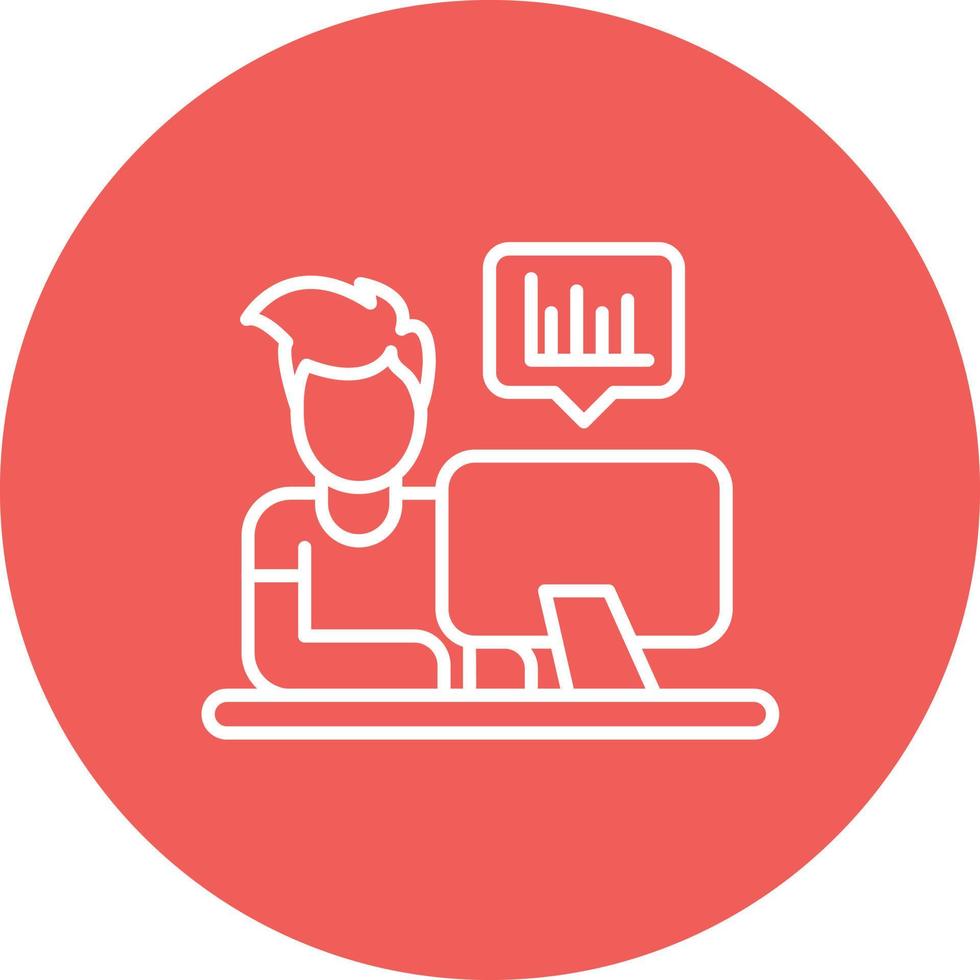 Analyst Line Circle Background Icon vector