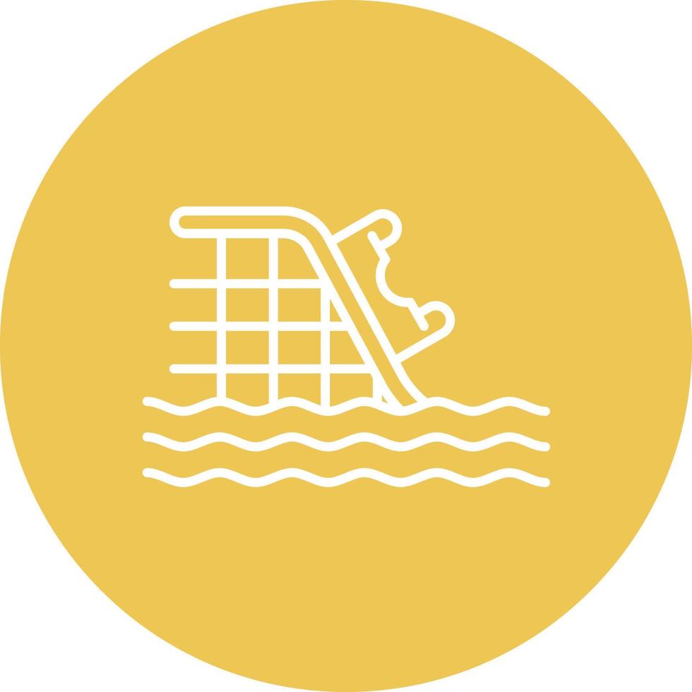 Log Flume Line Circle Background Icon vector