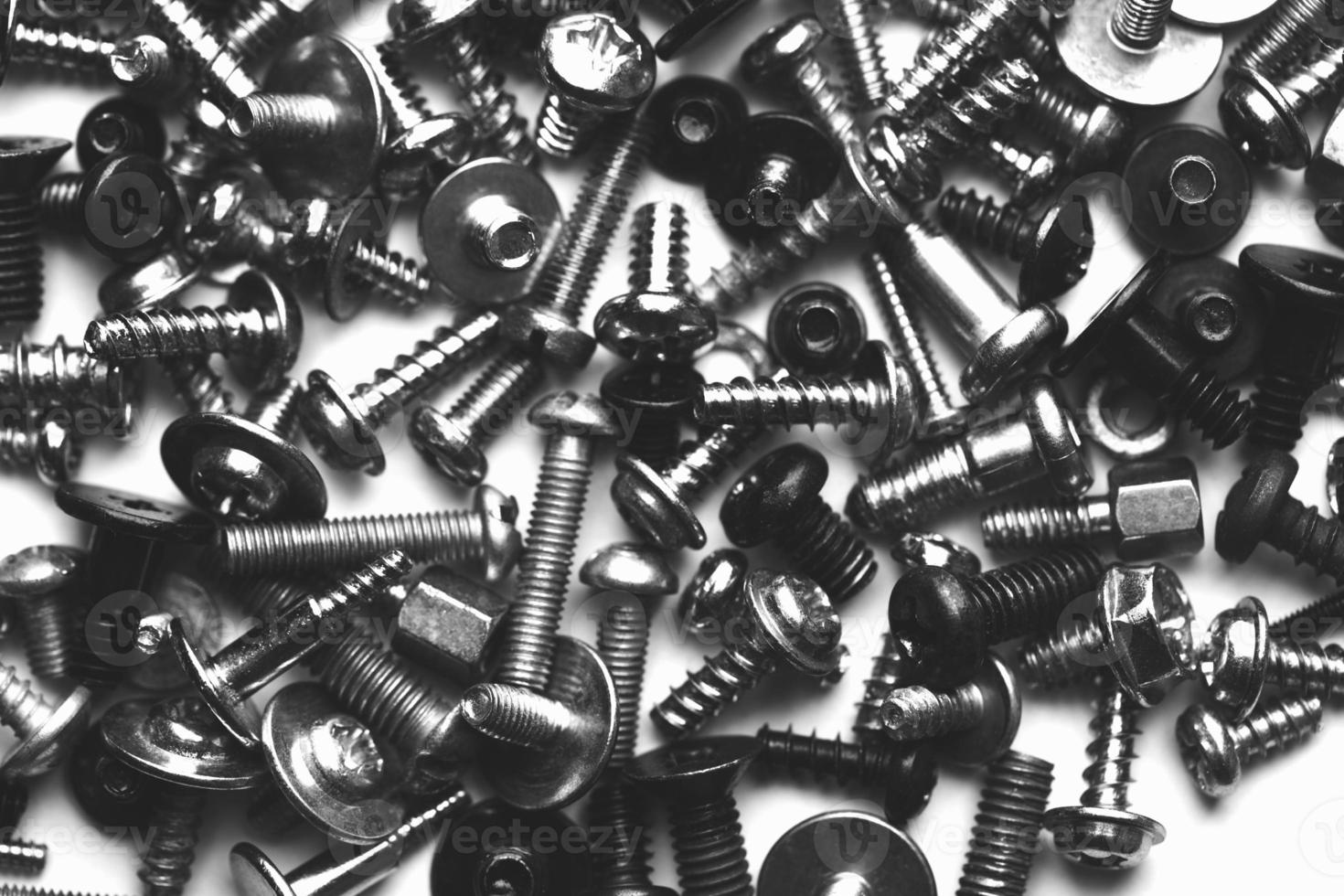 close up assortment many different bolts and screws photo