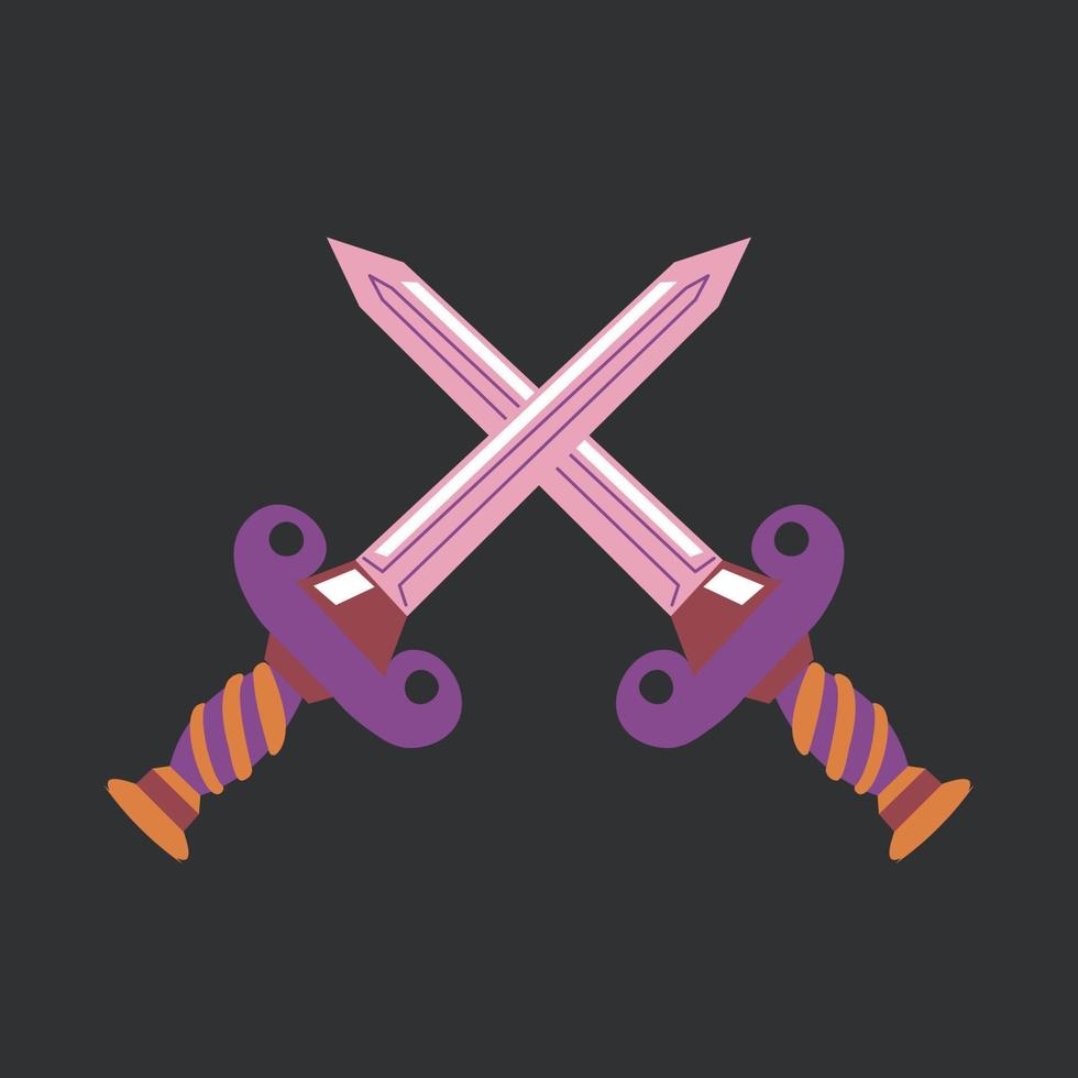 Magic cards, crossed swords, fight battle vector