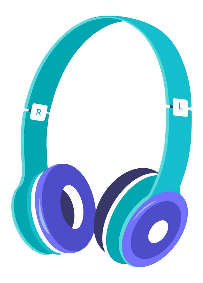 Modern headphones for listening music and sounds vector