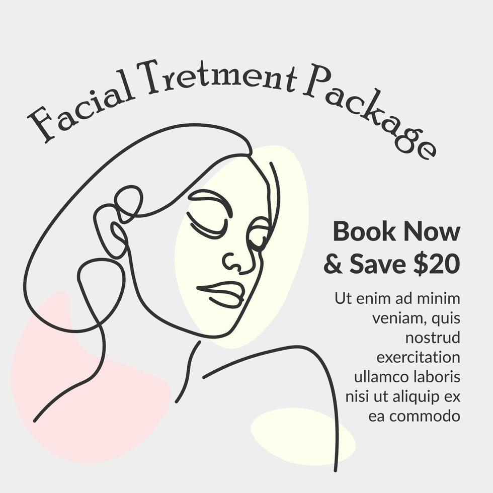 Facial treatment package, beauty care banners vector