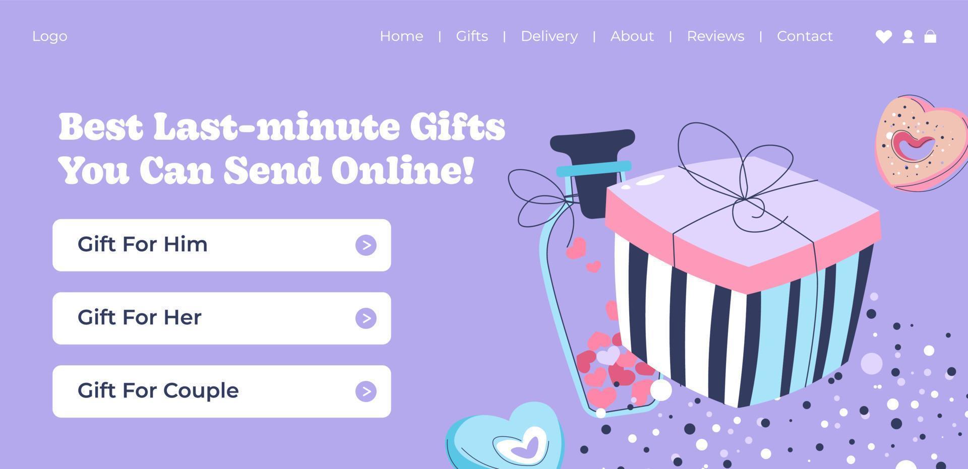 Last minutes gifts you can send online website vector