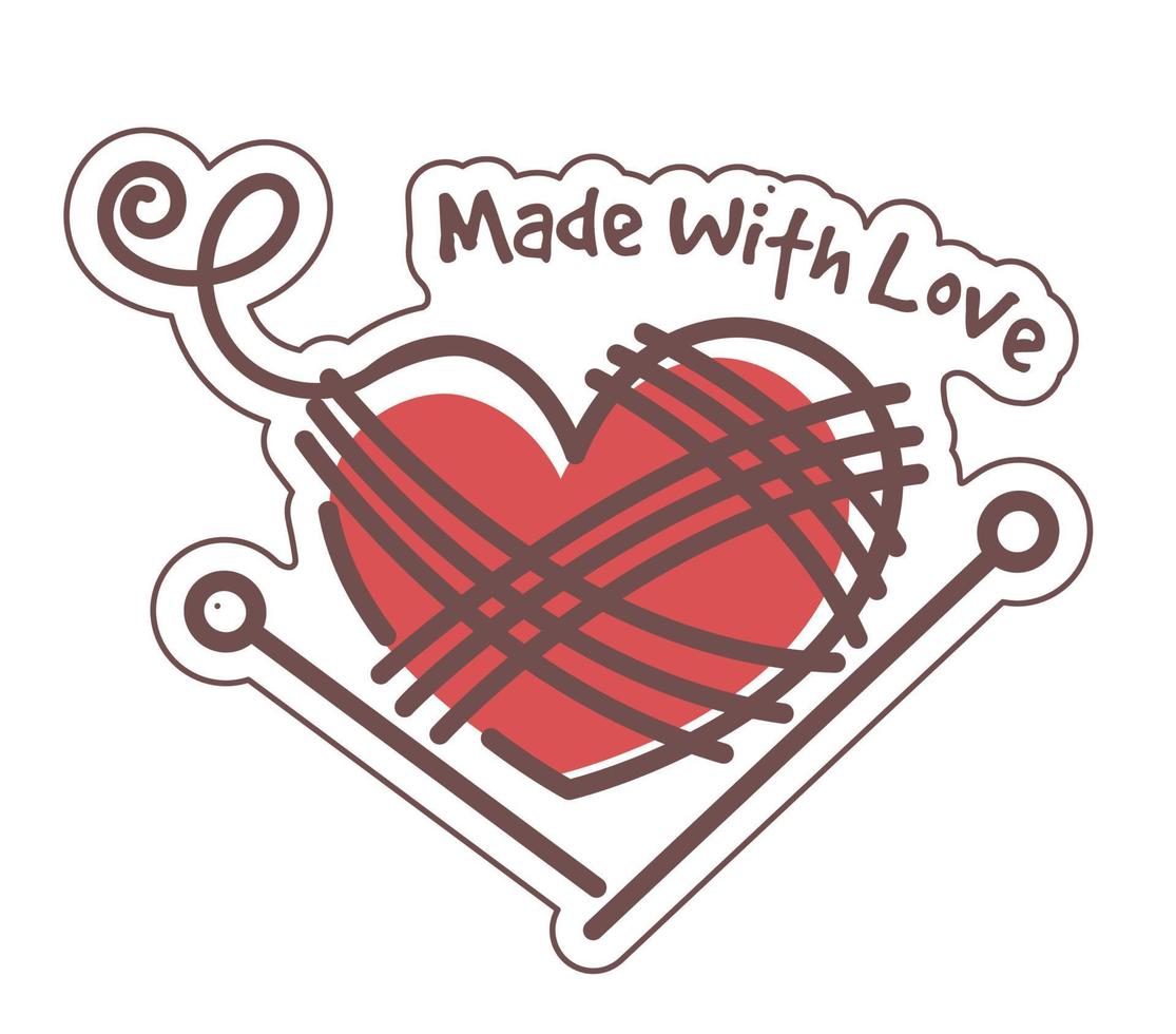 Handmade knitted product, made with love logo vector